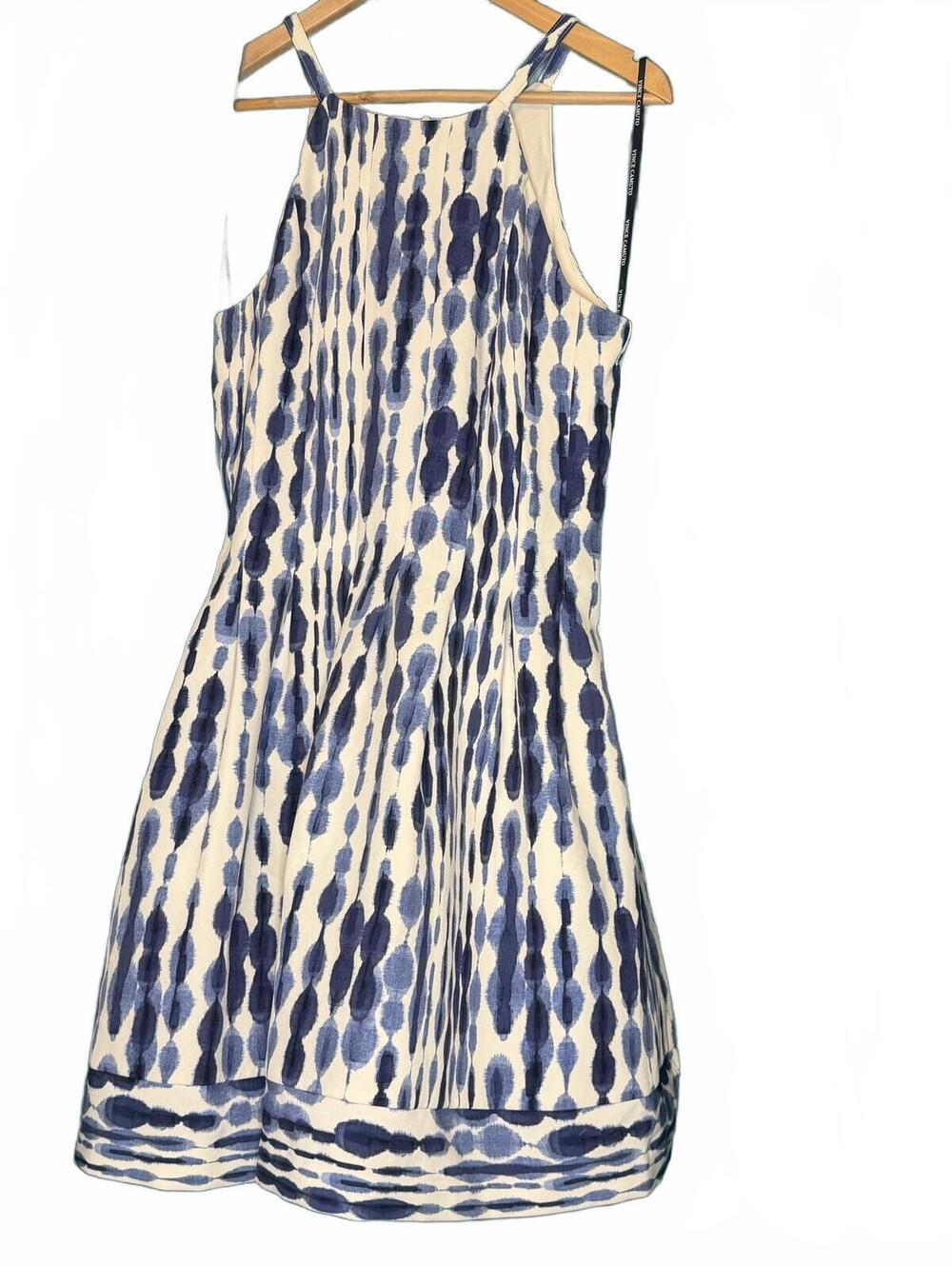 Vince Camuto Blue Dyed Halter Fit & Flare Mini Dress Size 10